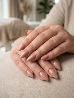Nude almond nails