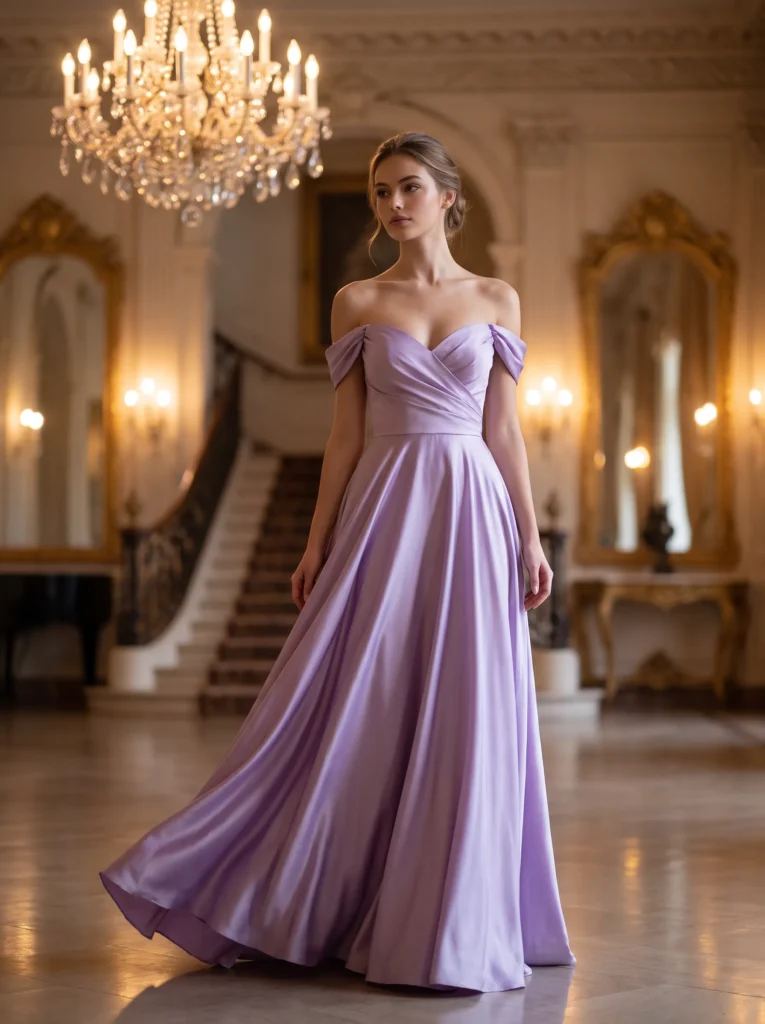 Off shoulder prom dress