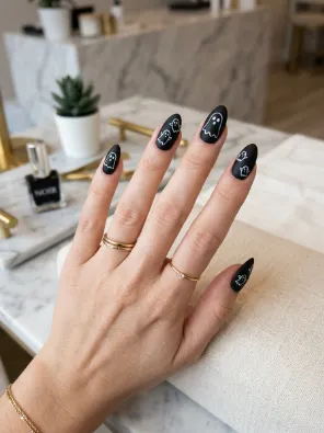 Outline only ghost nails