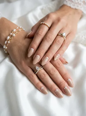 Pearl accent nails
