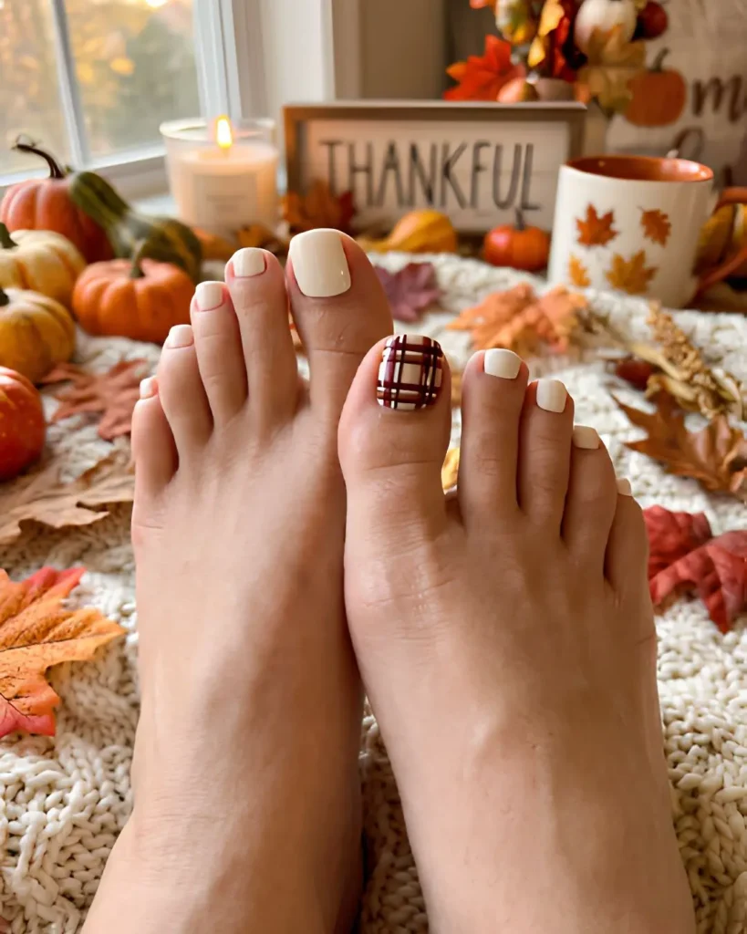 Plaid Pattern Accent Toe