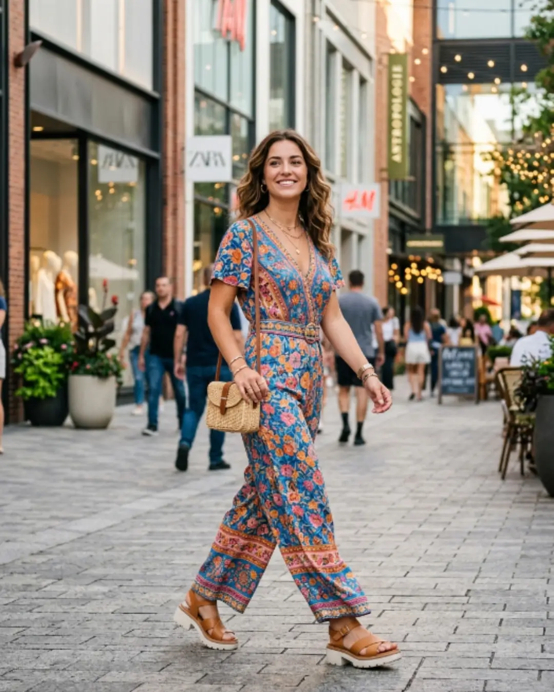 Printed Flared Jumpsuit