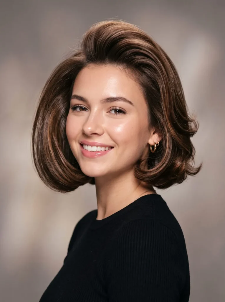 Rounded bob with volume