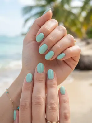 Seafoam green nails