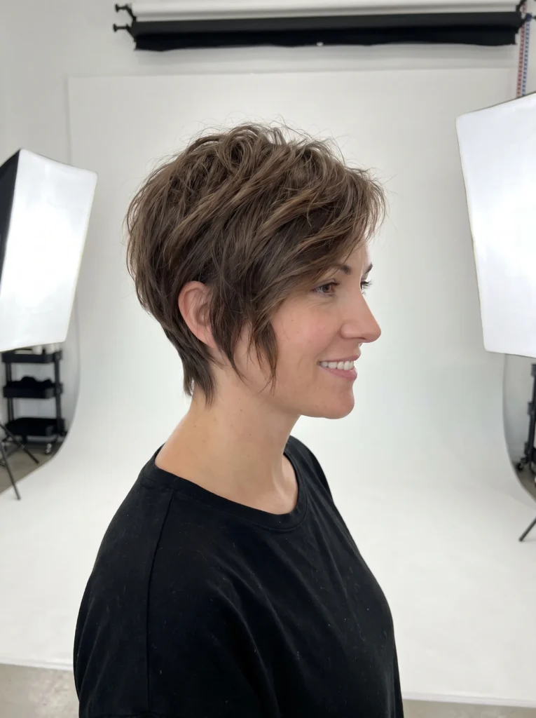 Side swept mullet