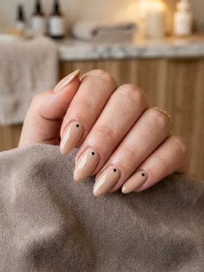 Simple dot accent nails