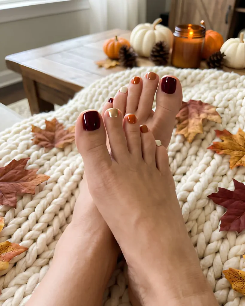 Skittle Toes in Fall Tones