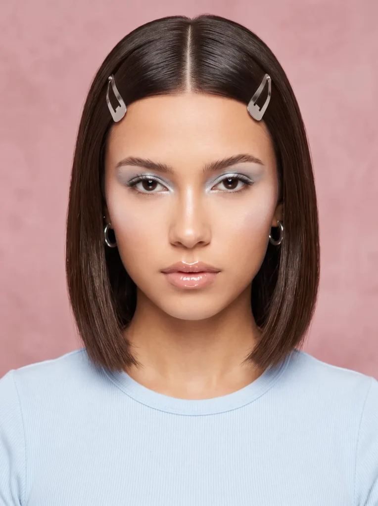 Sleek bob with front clips