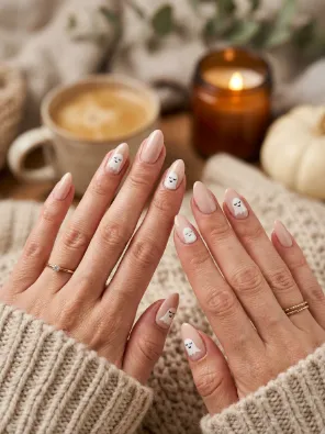 Sleepy ghost nails