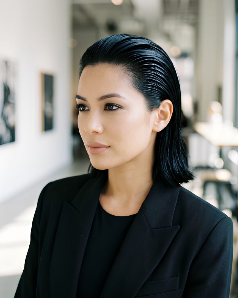 Slicked black with gel