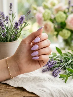 Soft lavender nails