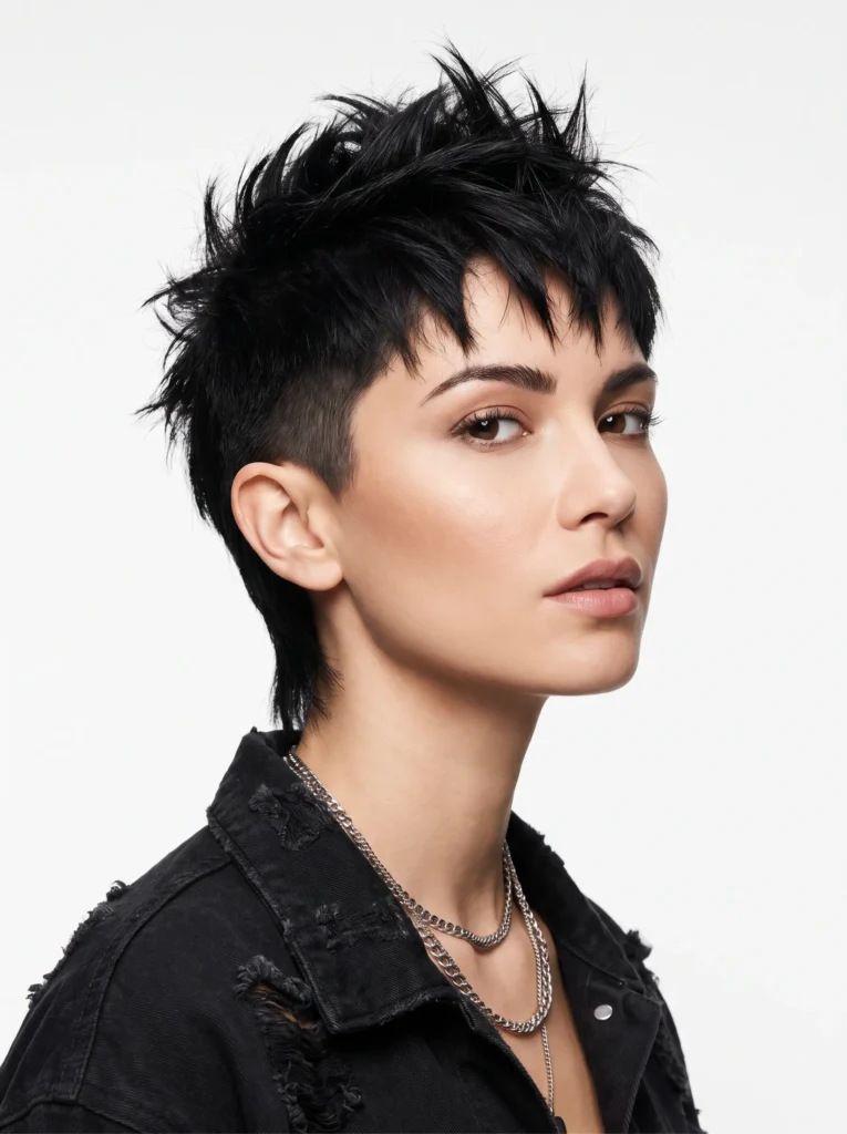 Spiky top mullet
