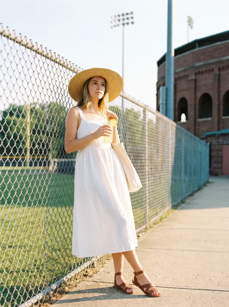 Straw hat with a sundress