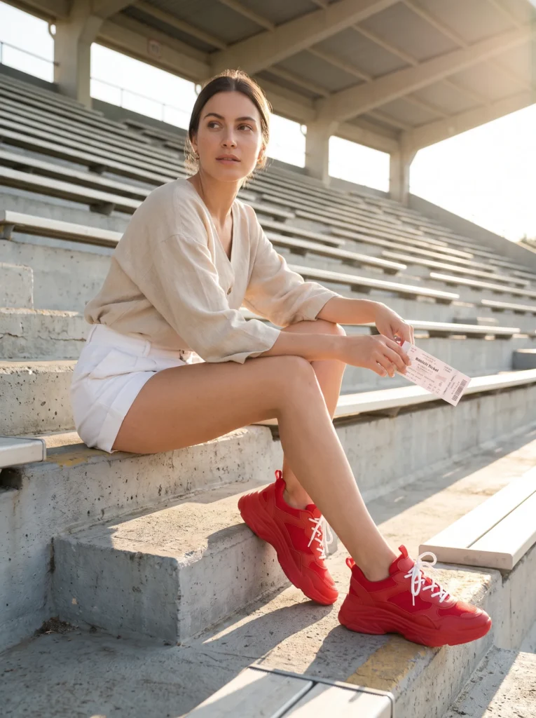 Team colored sneakers as the statement piece