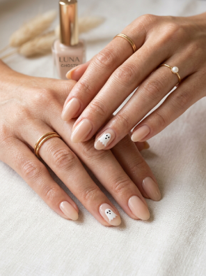 Tiny ghost accent nail