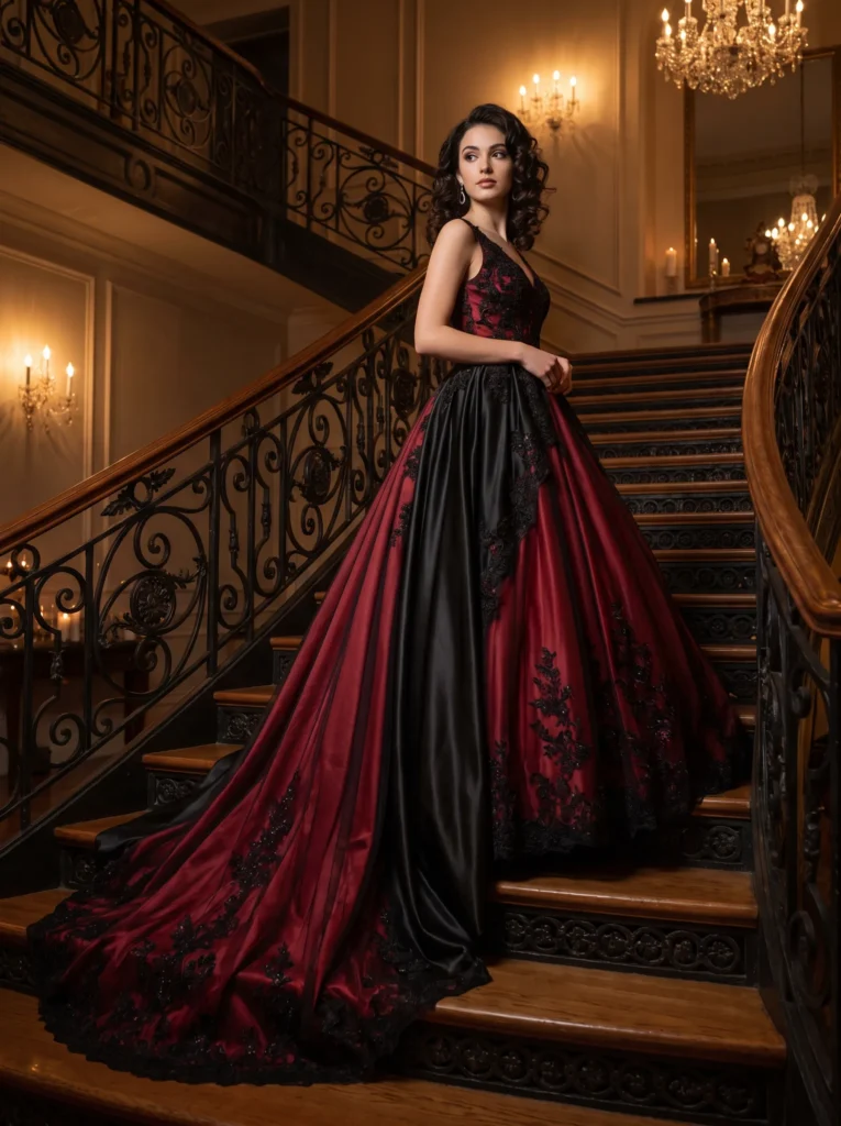 Two tone prom dress