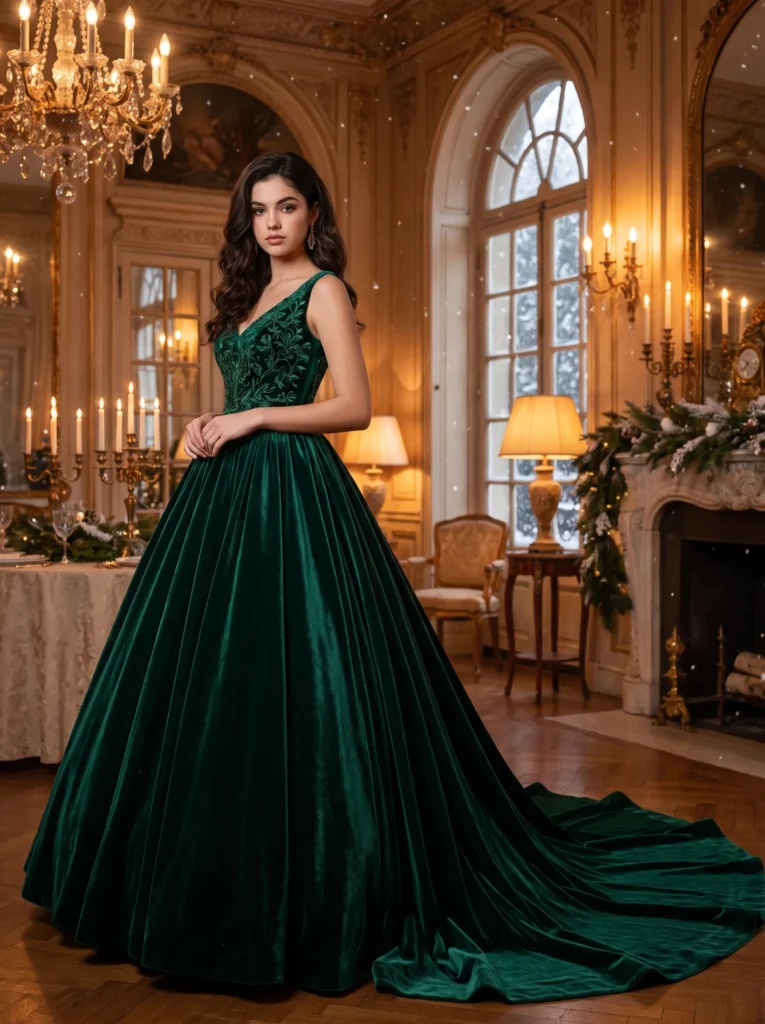 Velvet prom dress