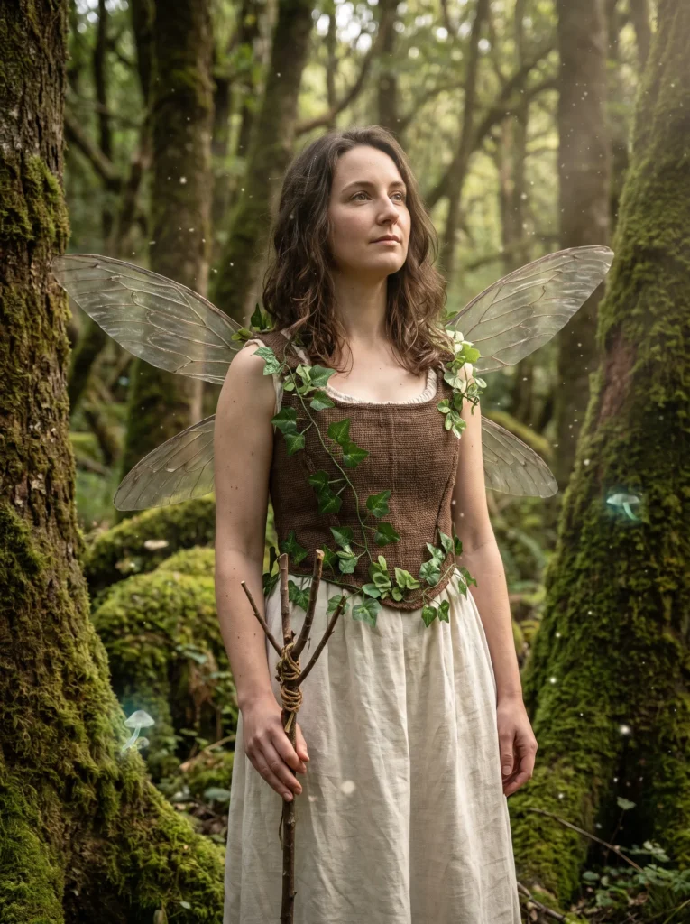 Vine and leaf accented bodice