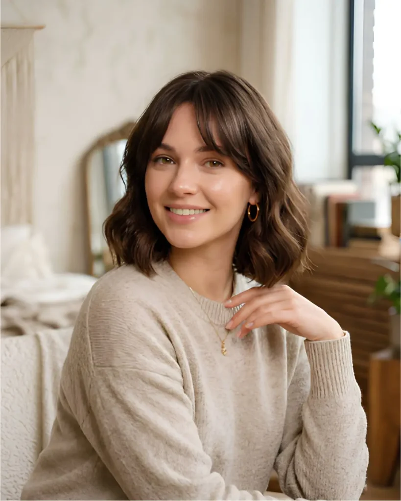 Wavy Bob With Bangs