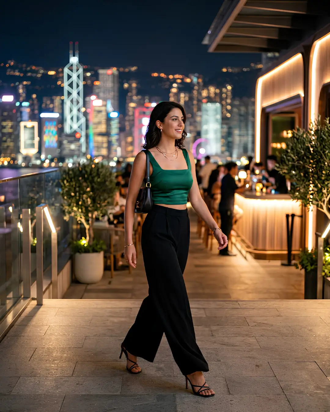 Wide Leg Trousers + Crop Top