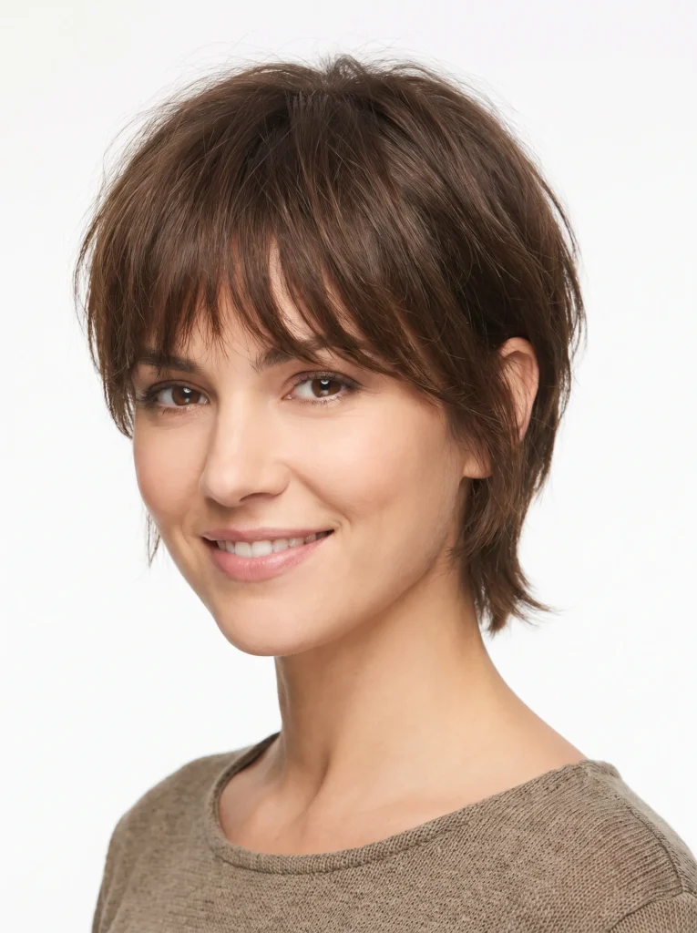 Wispy fringe mullet