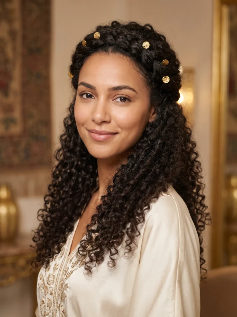 Braided curly crown