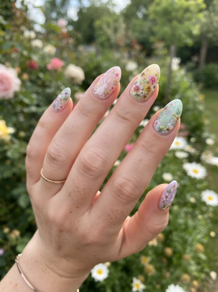 Bunny with floral accents