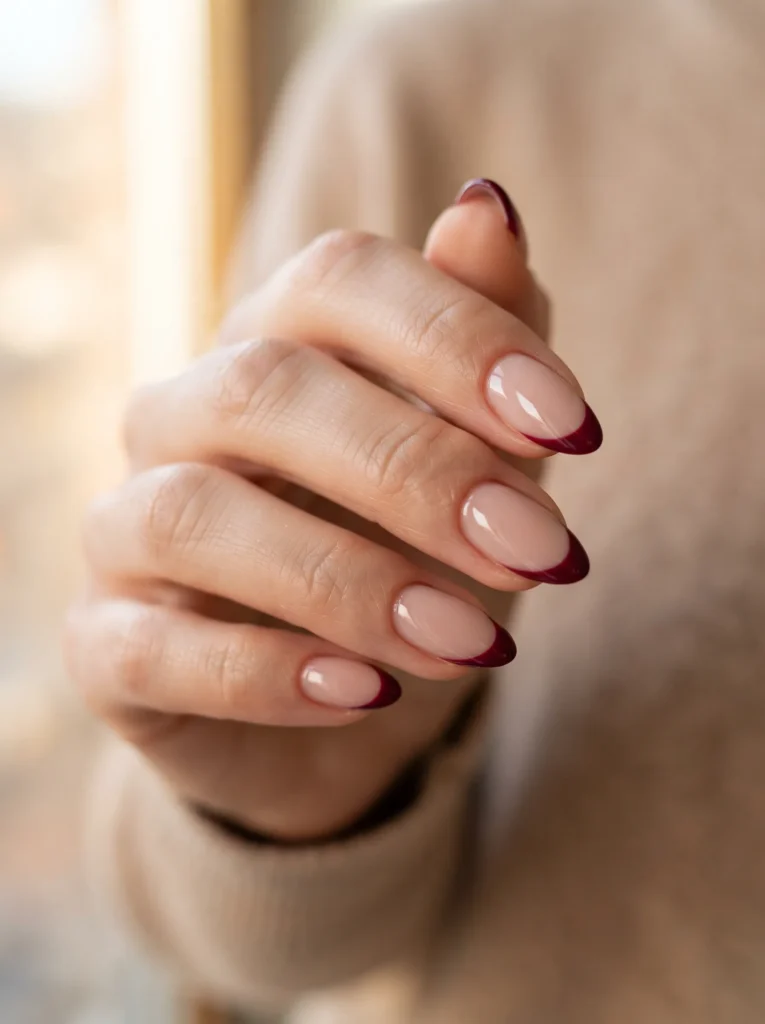 Burgundy tip french