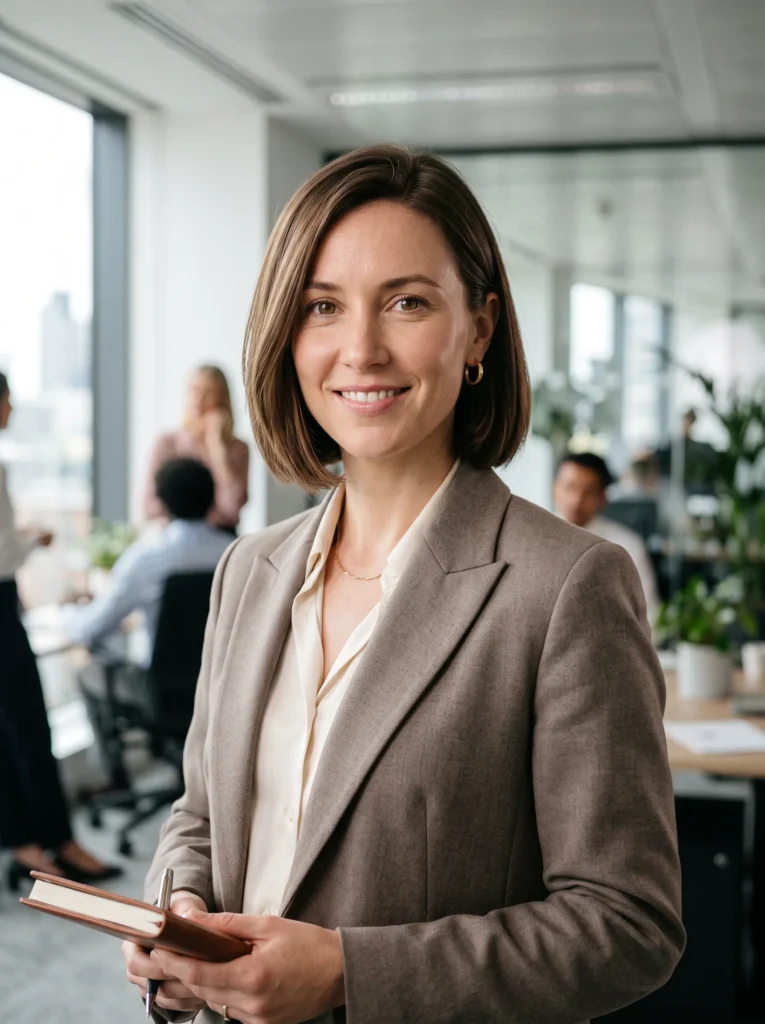 Chin length bob with side part