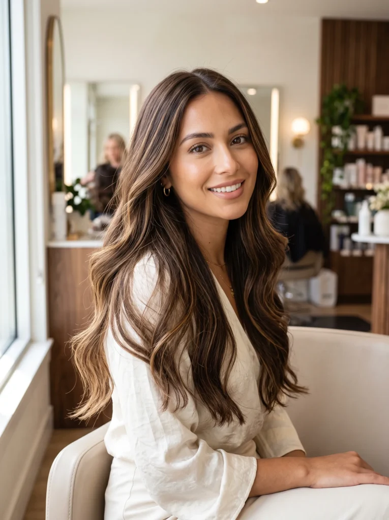Chocolate brown with caramel highlights