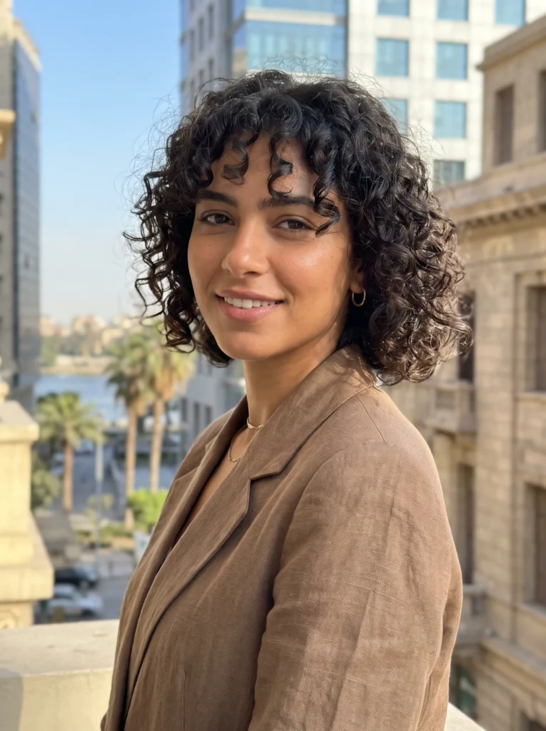 Curly bob with layers