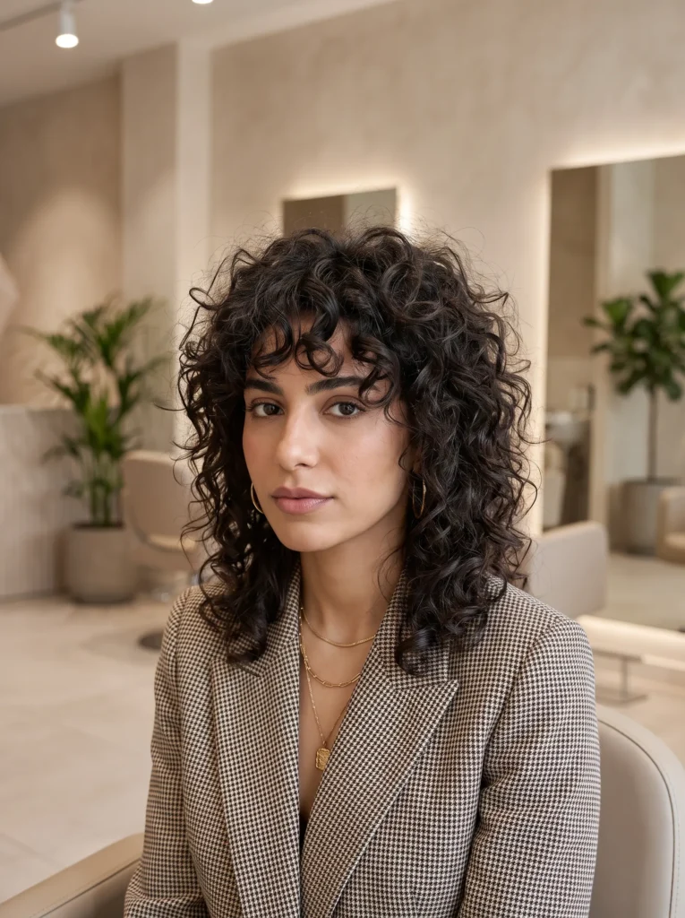 Curly shag cut