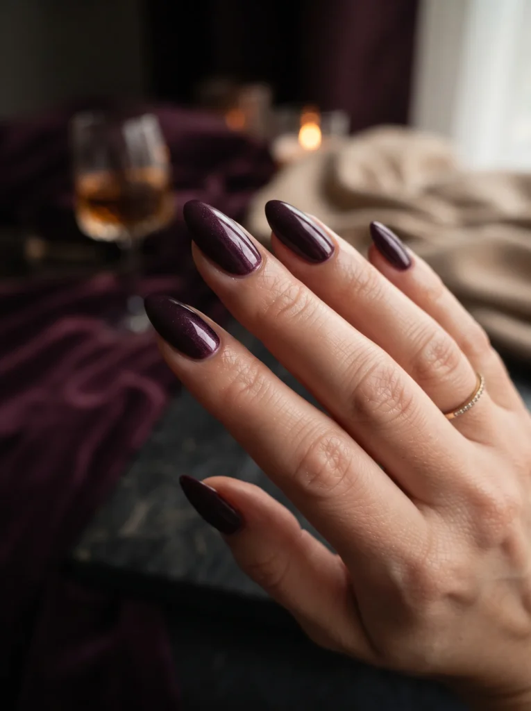 Deep plum with shimmer