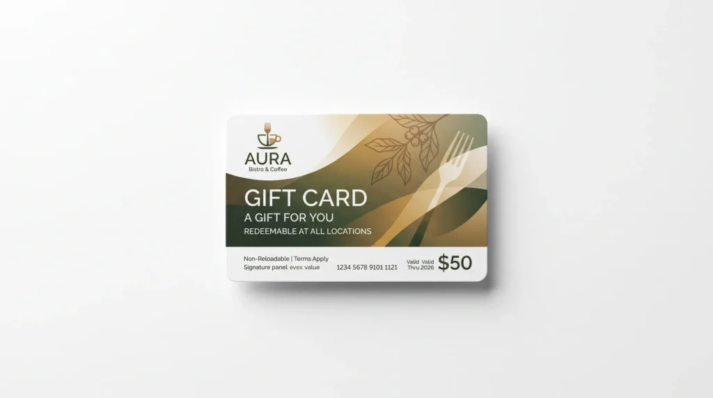 Fast food or coffee gift card