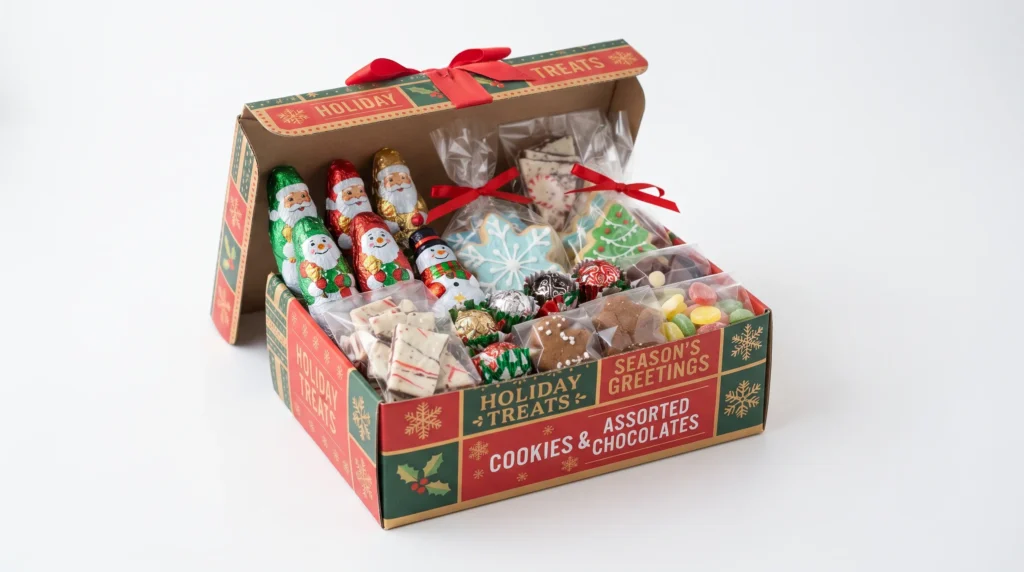 Holiday themed snack box