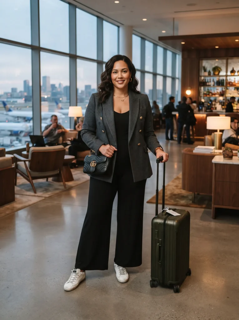 Jumpsuit with a structured blazer