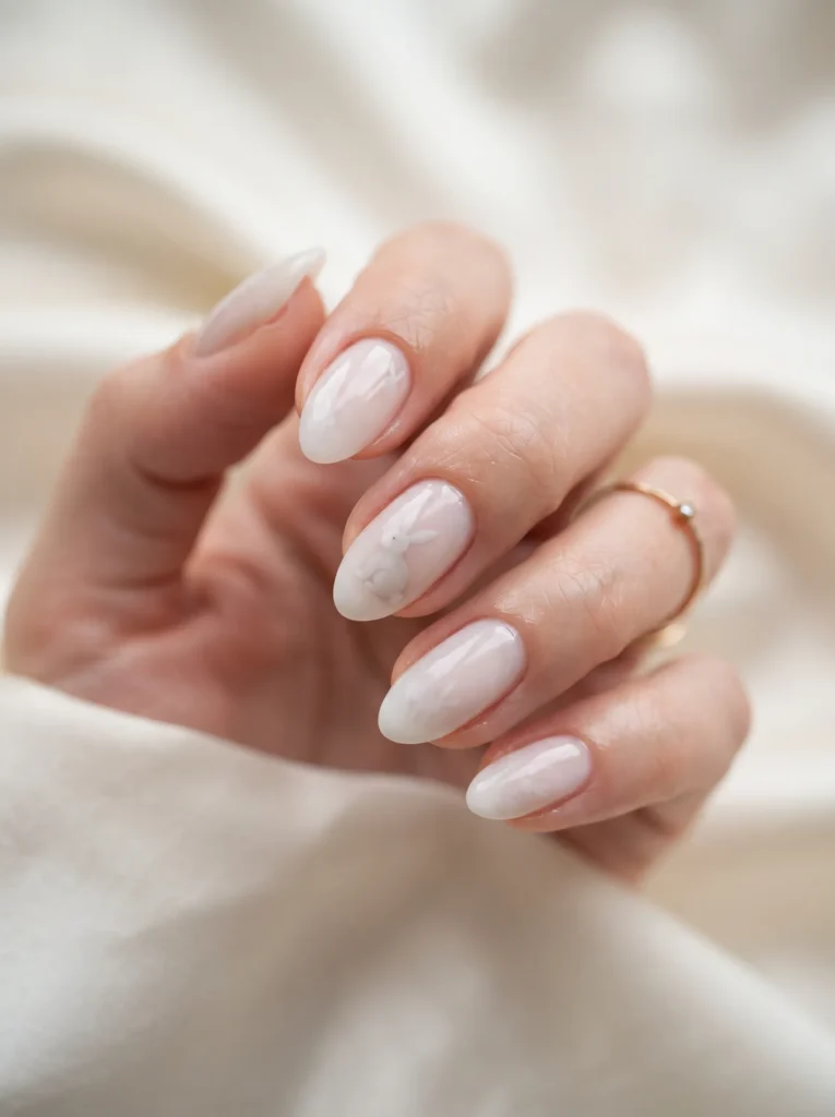 Milky white bunny silhouettes