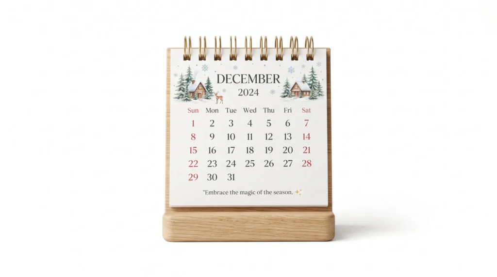 Mini desktop calendar