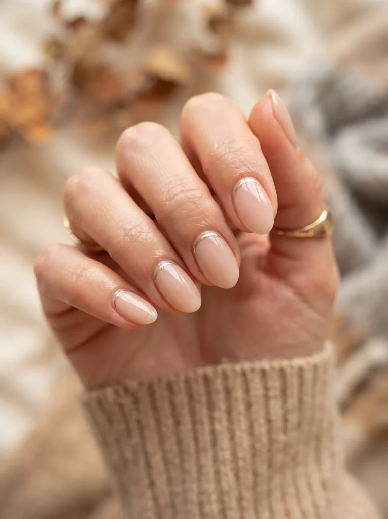 Reverse french with gold