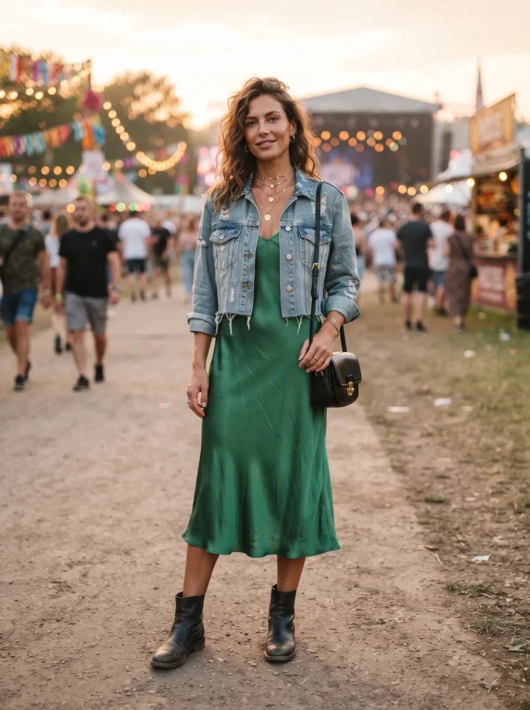 Slip dress with a jacket