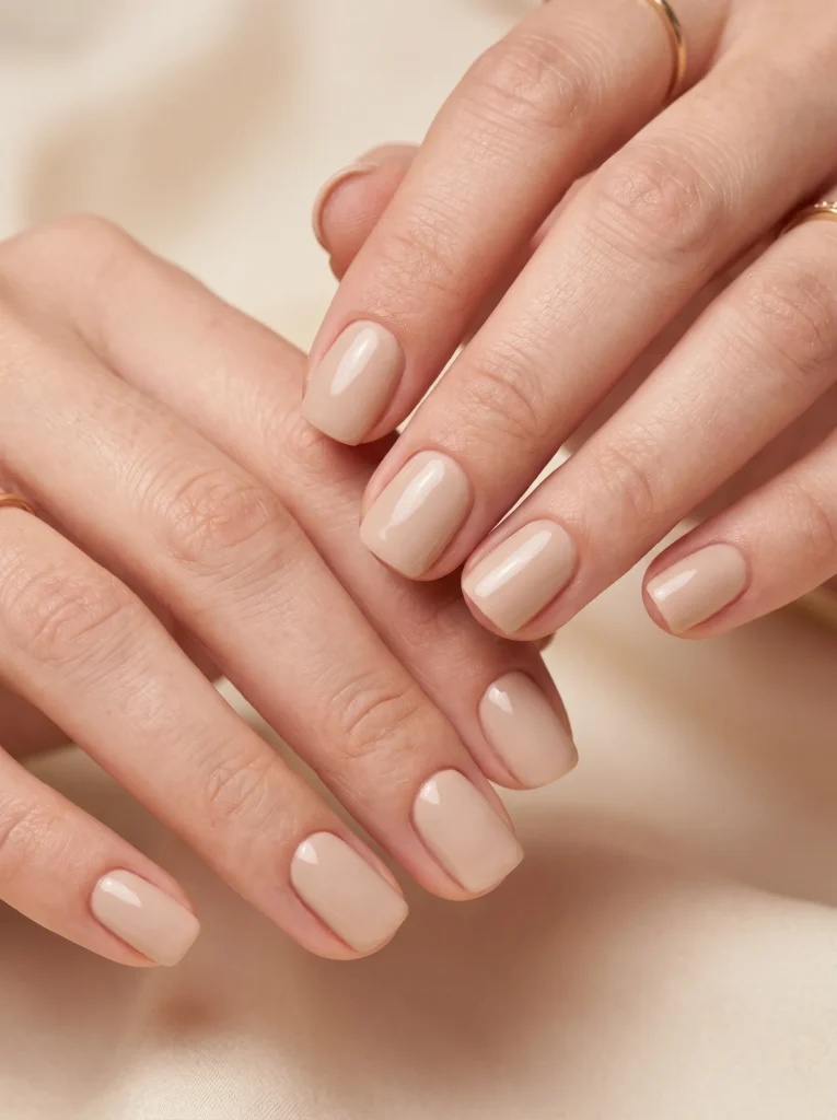 Soft beige with glossy top coat