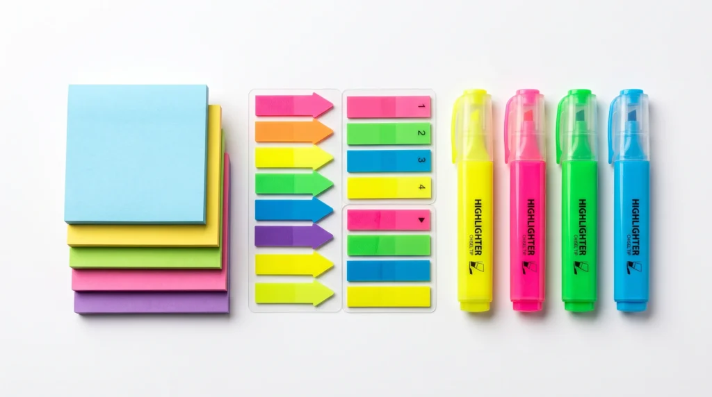 Sticky notes or study supplies