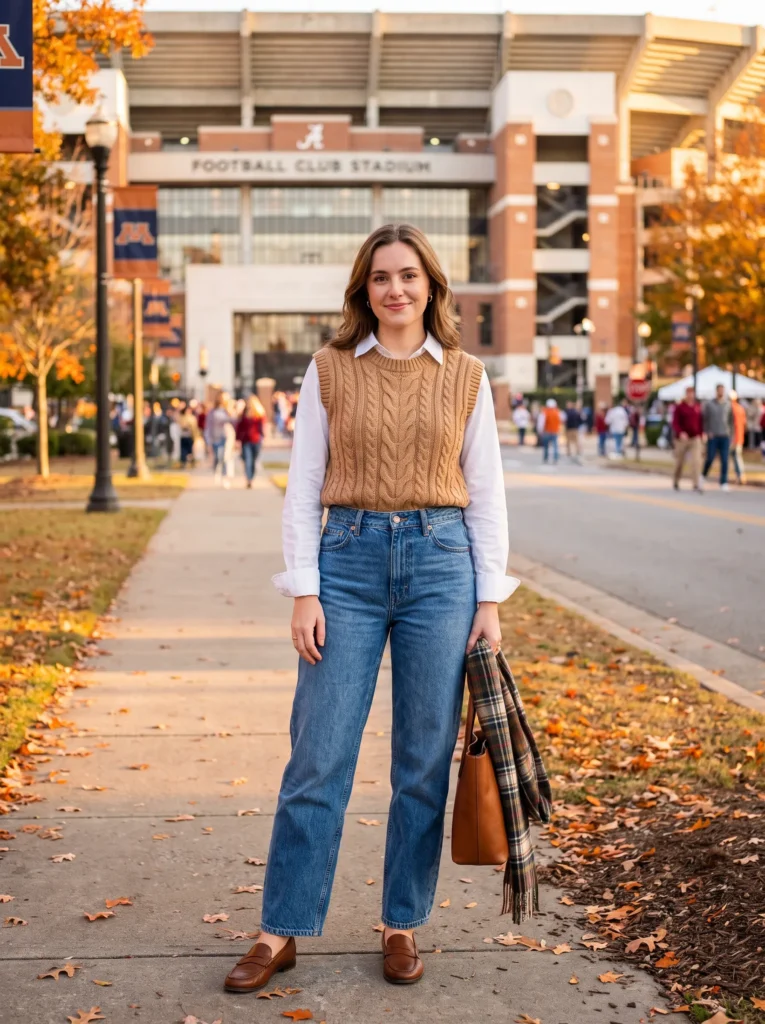 Sweater vest over button down