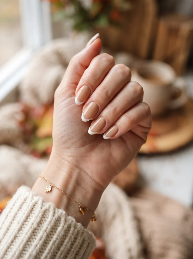 Warm beige french with shine