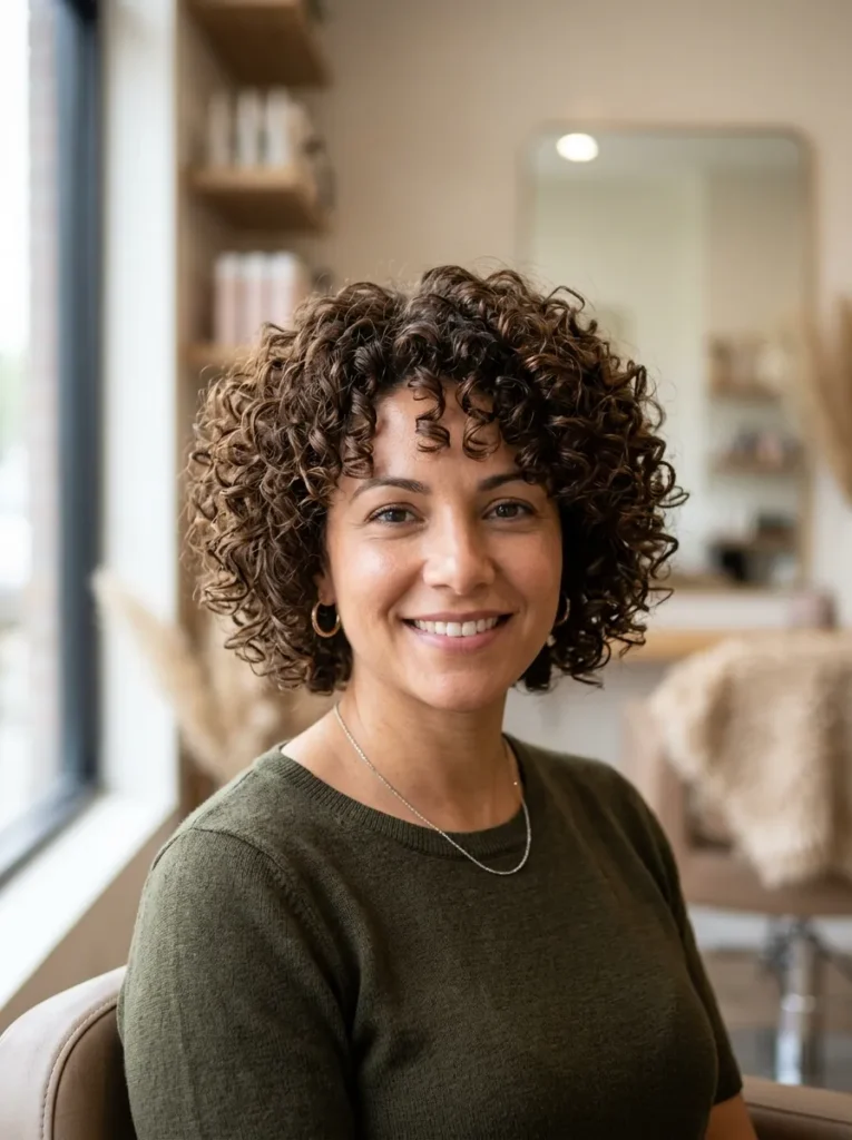 Choppy layers on short curly hair