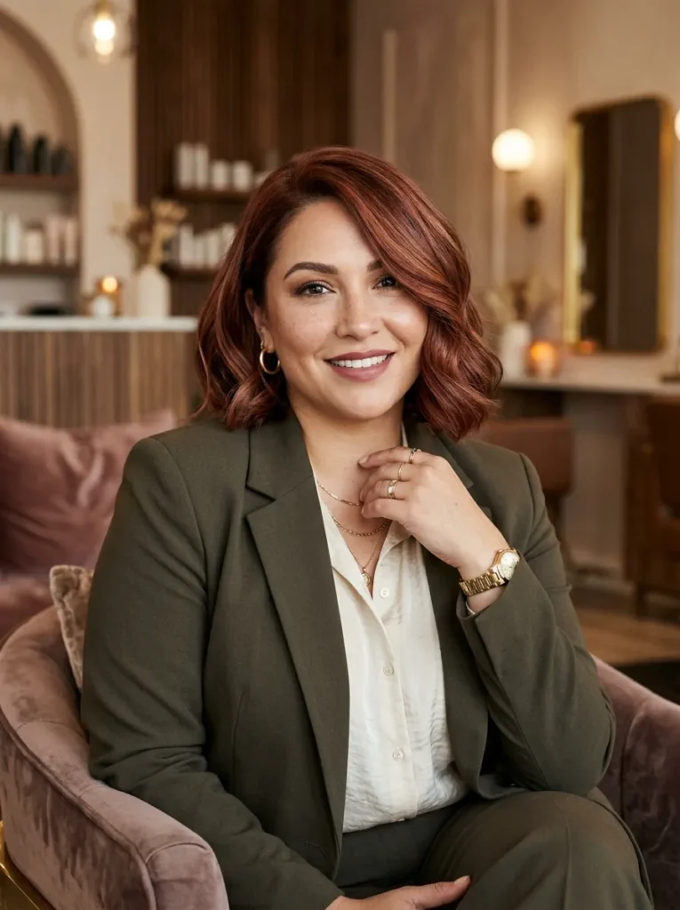 Copper or burgundy bob