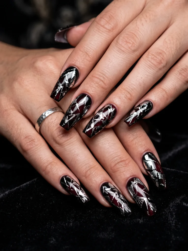 Cracked glass effect nails