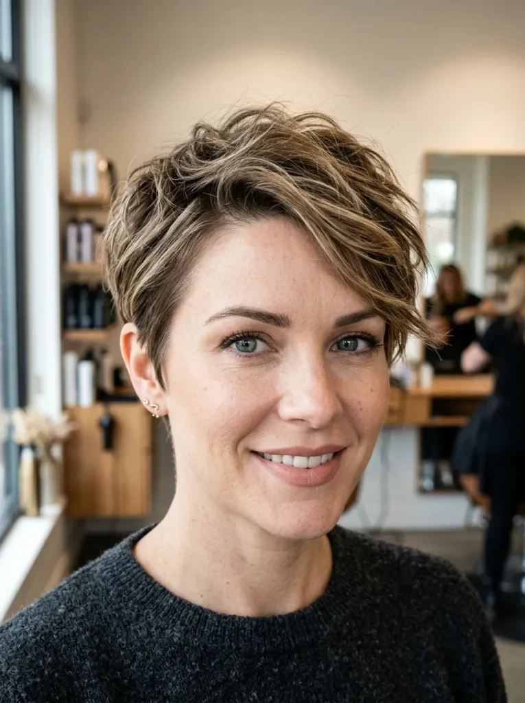 Messy choppy pixie cut