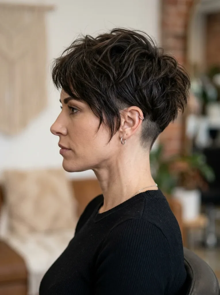 Shaggy pixie with undercut