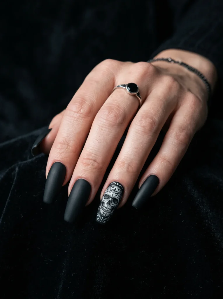 Skull accent nail